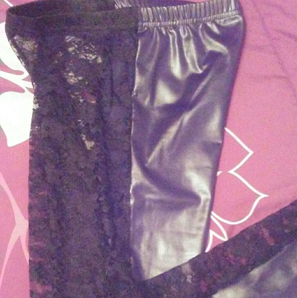 Sz med/lg stretchy lace silky leggings - Picture 8 of 8